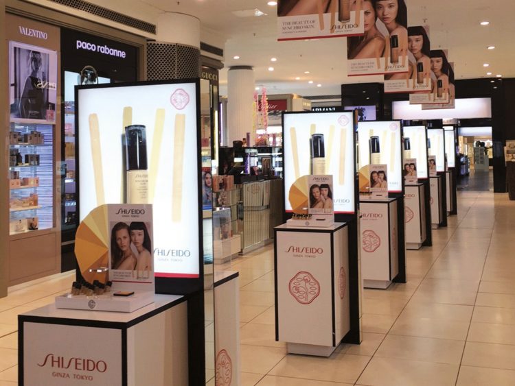 Colouration partnered with Shiseido to produce and install their Synchro Skin Foundation promo site at House of Fraser, featuring premium cosmetic display units