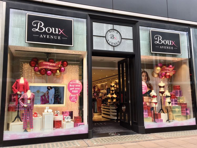 Retail window graphics for Boux Avenue's London store